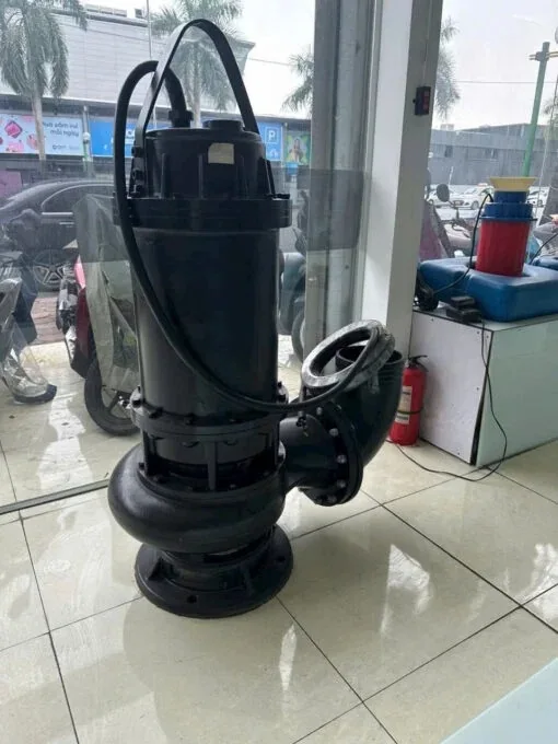 Bộ dao cắt của bơm bị mòn: ghi nhận gì trước khi thay? 2 Bơm chìm cắt rác Perotac nhìn từ góc nghiêng - Đài Loan