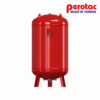 Bình tích áp Perotac 200 lít 1 Bình tích áp dạng đứng màu đỏ có chân đế, kèm logo Perotac