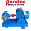 Bơm bánh răng Perotac MRB5400 324 m³/h 1 Bơm bánh răng Perotac MRB màu xanh, ghép động cơ điện và khớp nối trên bệ đỡ