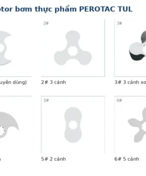 Sơ đồ sáu kiểu rotor bơm thực phẩm Perotac TUL