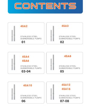 Bơm chìm giếng khoan Aquaris 4SA10/17 3kW Nhập khẩu Ý 5 Các dòng bơm giếng Aquaris 4SA2, 4SA3, 4SA4, 4SA6, 4SA8, 4SA10, 4SA12 và 4SA16 trong catalog