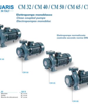 Máy bơm trục ngang Aquaris CM80-200/37 37kW Nhập khẩu Ý 5 Hình các dòng bơm trục ngang Aquaris CM40, CM50, CM65 và CM80 trong catalog