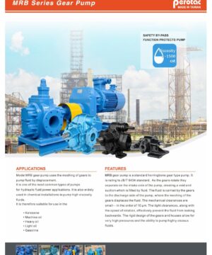 Bơm bánh răng Perotac MRB4100 246 m³/h 10 Trang catalog bơm bánh răng Perotac MRB giới thiệu cấu tạo, ứng dụng và van bypass