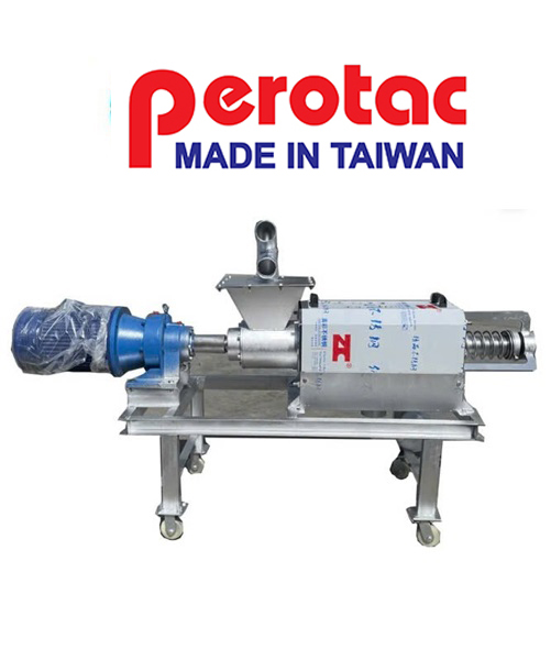 Máy ép phân Perotac BXG với động cơ và cụm trục vít trên khung đỡ